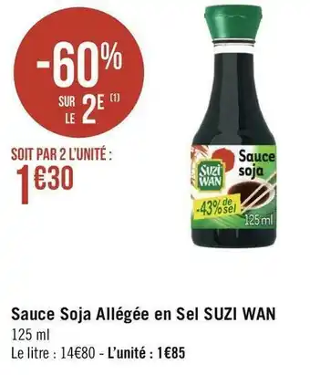 Géant Casino Suzi wan sauce soja allégée en sel offre