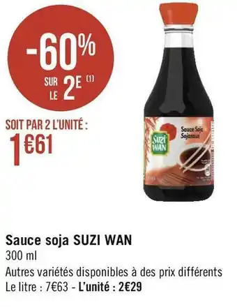 Géant Casino Suzi wan sauce soja offre