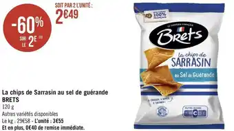 Géant Casino Brets la chips de sarrasin au sel de guérande offre