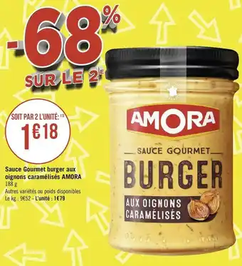 Amora sauce gourmet burger aux oignons caramélisés