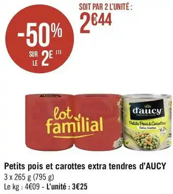 Géant Casino D'aucy petits pois et carottes extra tendres offre