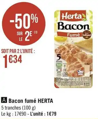Géant Casino Herta bacon fumé offre