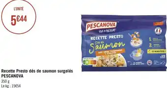 Géant Casino Pescanova recette presto dés de saumon surgelés offre
