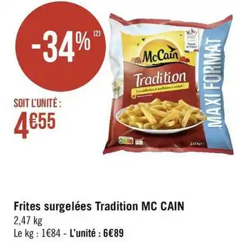 Géant Casino Mc cain frites surgelées tradition offre