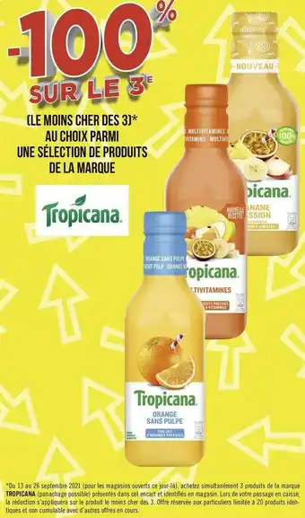 Tropicana bon plan sur une sélection de produits de la marque tropicana