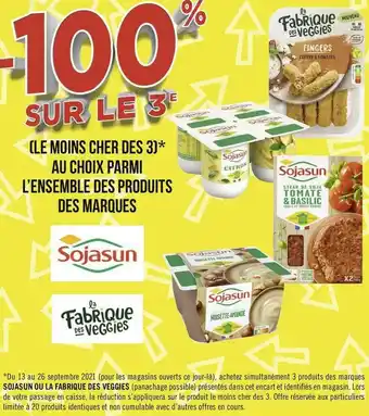 Sojasun / la fabrique des veggies bon plan sur l’ensemble des mousses de la marque sojasun et la fabrique des veggies