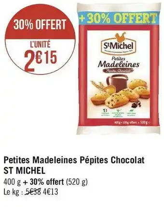 St michel petites madeleines pépites chocolat