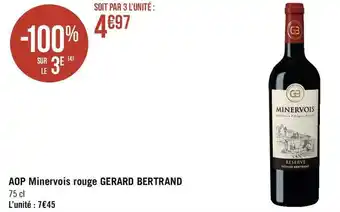 Géant Casino Domaine gerard bertrand aop minervois rouge offre
