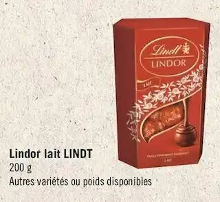 Lindt bon plan sur le lindor lait de la marque lindt