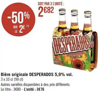 Géant Casino Desperados bière originale 5,9% vol. offre