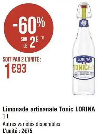 Géant Casino Lorina limonade artisanale tonic offre