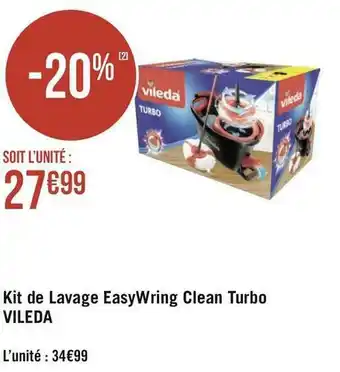 Géant Casino Vileda kit de lavage easywring clean turbo offre