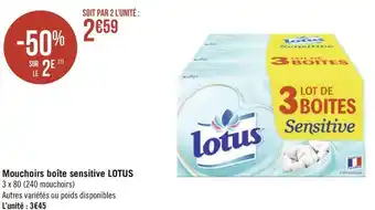 Géant Casino Lotus mouchoirs étuis compact offre