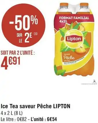 Géant Casino Lipton ice tea saveur pêche offre