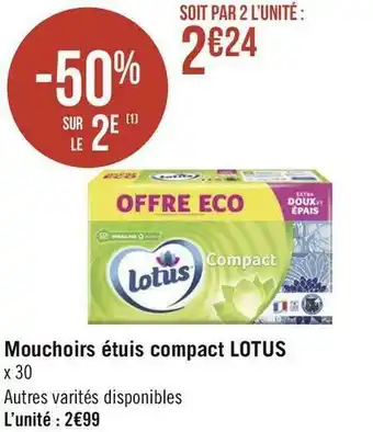 Géant Casino Lotus mouchoirs étuis compact offre