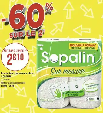 Géant Casino Sopalin essuie tout sur mesure blanc offre