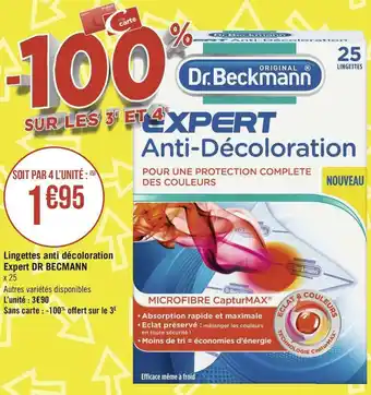 Géant Casino Dr becmann lingettes anti décoloration expert offre