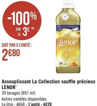 Géant Casino Lenor assouplissant la collection souffle précieux* offre