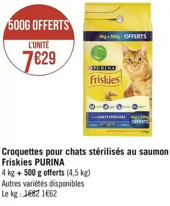 Géant Casino Purina croquettes pour chats stérilisés au saumon friskies offre