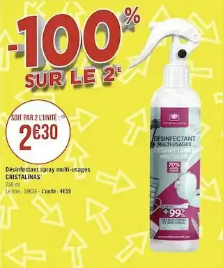 Géant Casino Cristalinas désinfectant spray multi-usages* offre