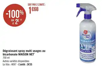 Maison net dégraissant spray multi usages au bicarbonate*