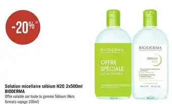 Bioderma bon plan sur solution micellaire sébium h2o 2x500ml de la marque bioderma