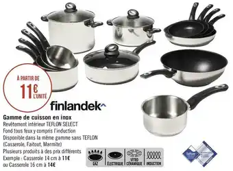 Géant Casino Finlandek gamme de cuisson en inox offre
