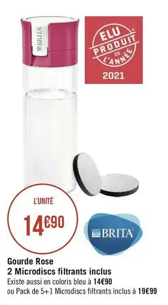 Géant Casino Gourde rose 2 microdiscs filtrants inclus offre