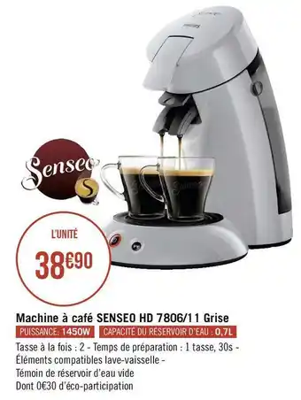 Géant Casino Senseo machine à café hd 7806/11 grise offre