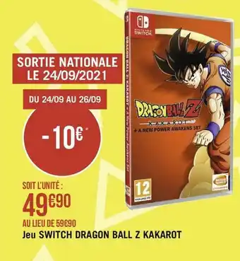 Géant Casino Switch jeu dragon ball z kakarot offre