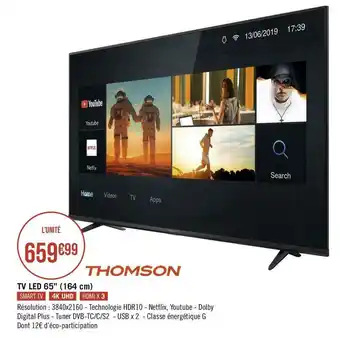 Géant Casino Thomson tv led 65’’ (164 cm) offre
