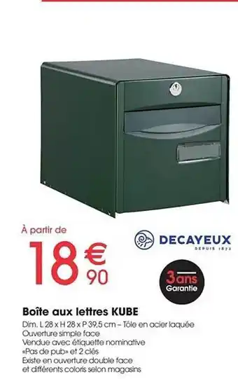 Decayeux Boîte aux lettres Kube