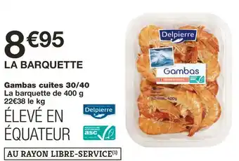 Monoprix Delpierre gambas cuites 30/40 offre