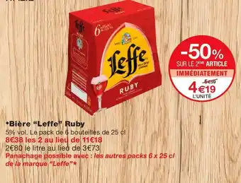 Monoprix Leffe ruby bière offre