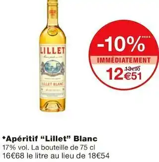 Monoprix Lillet apéritif “lillet” blanc offre