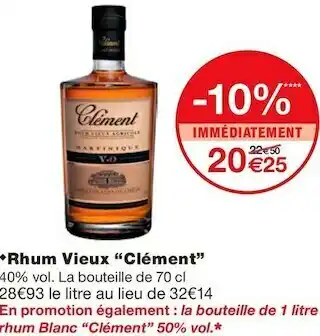 Monoprix Clément rhum vieux offre