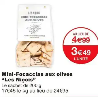 Les niçois mini-focaccias aux olives