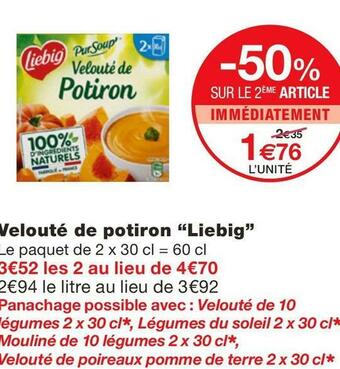 Monoprix Liebig velouté de potiron offre