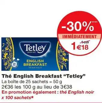Tetley thé english breakfast