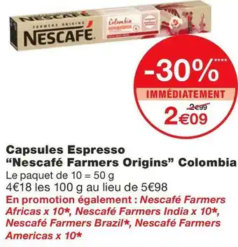Nescafé capsules espresso colombia