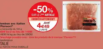 Monoprix Fiorucci jambon sec italien offre