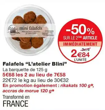 Monoprix L’atelier blini falafels offre