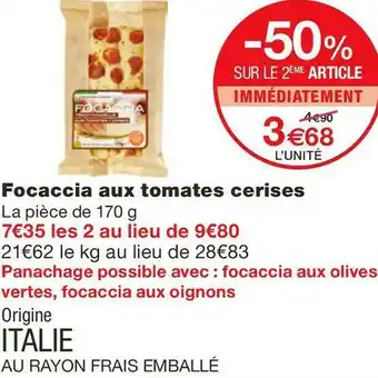 Focaccia aux tomates cerises