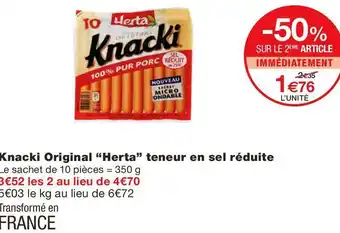 Herta knacki original teneur en sel réduite