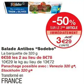 Monoprix Sodebo salade antibes offre