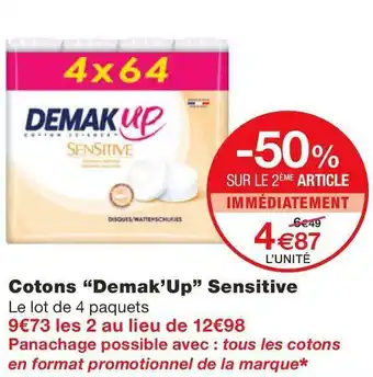 Monoprix Demak up cotons sensitive offre