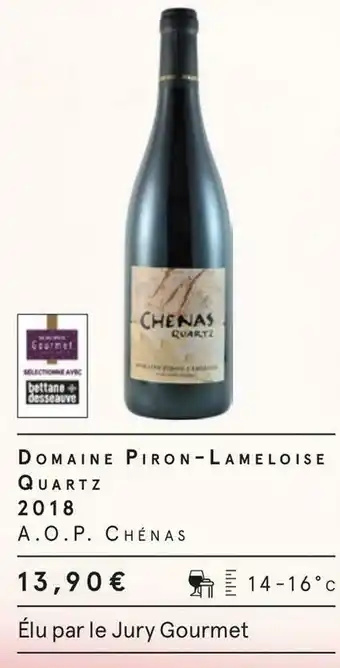 Monoprix Domaine piron-lameloise domaine piron-lameloise quartz 2018 offre