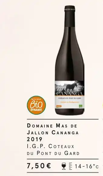 Monoprix Domaine mas de jallon domaine mas de jallon cananga 2019 offre