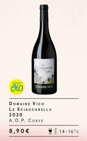 Monoprix Domaine vico le sciaccarellu 2020 offre