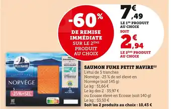 Super U Petit navire saumon fume offre